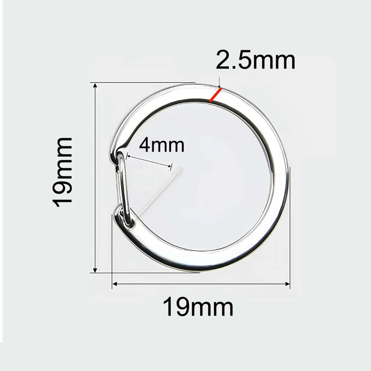 Porte-clés | Anneau ouvert à ressort | Sivalc 19mm / 5 PCS