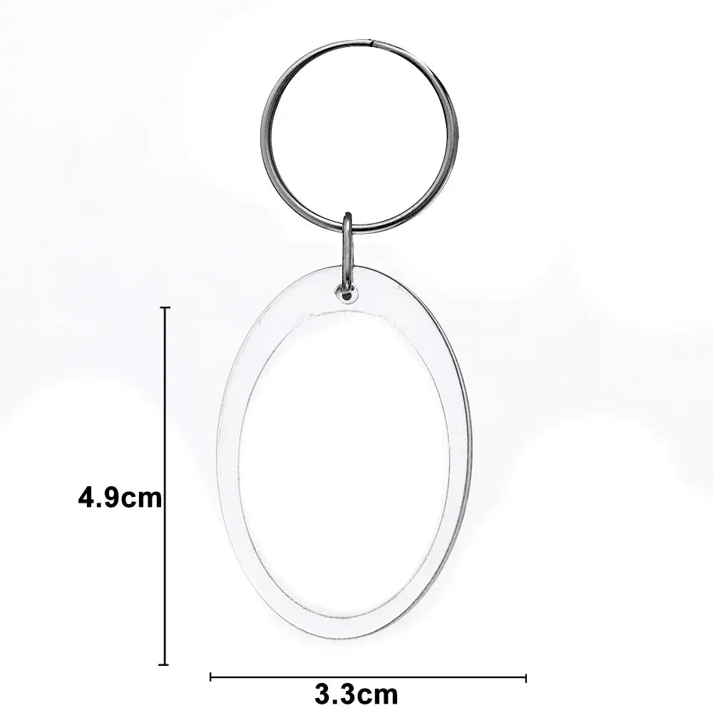Porte-clés | Étui transparent ovale | Sivalc Style 07 / 10Pcs