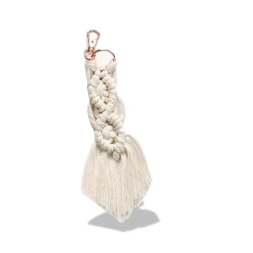 Porte-clés | Accessoire en tissu macramé | Sivalc Beige