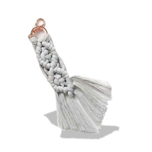 Porte-clés | Accessoire en tissu macramé | Sivalc Gris clair
