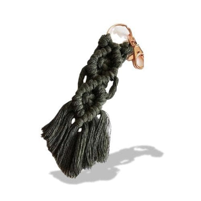 Porte-clés | Accessoire en tissu macramé | Sivalc Gris foncé