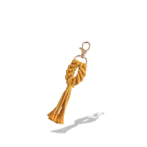 Porte-clés | Accessoire en tissu macramé | Sivalc Jaune