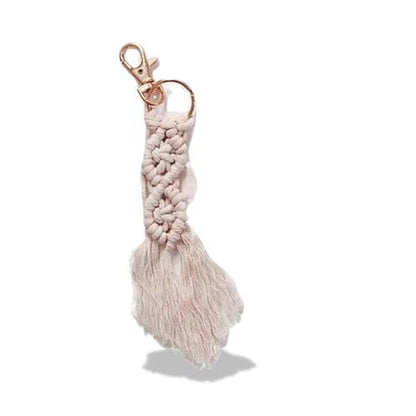 Porte-clés | Accessoire en tissu macramé | Sivalc Rose clair
