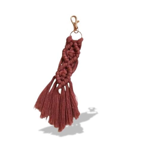 Porte-clés | Accessoire en tissu macramé | Sivalc Wine Red