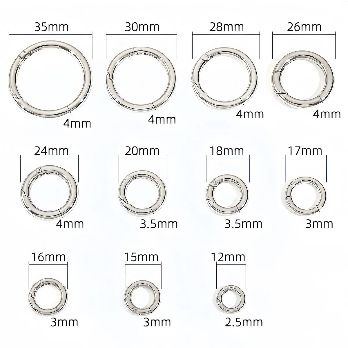 Porte-clés | Anneau à ressort | Sivalc 316 Stainless steel / 3.5 x 18mm