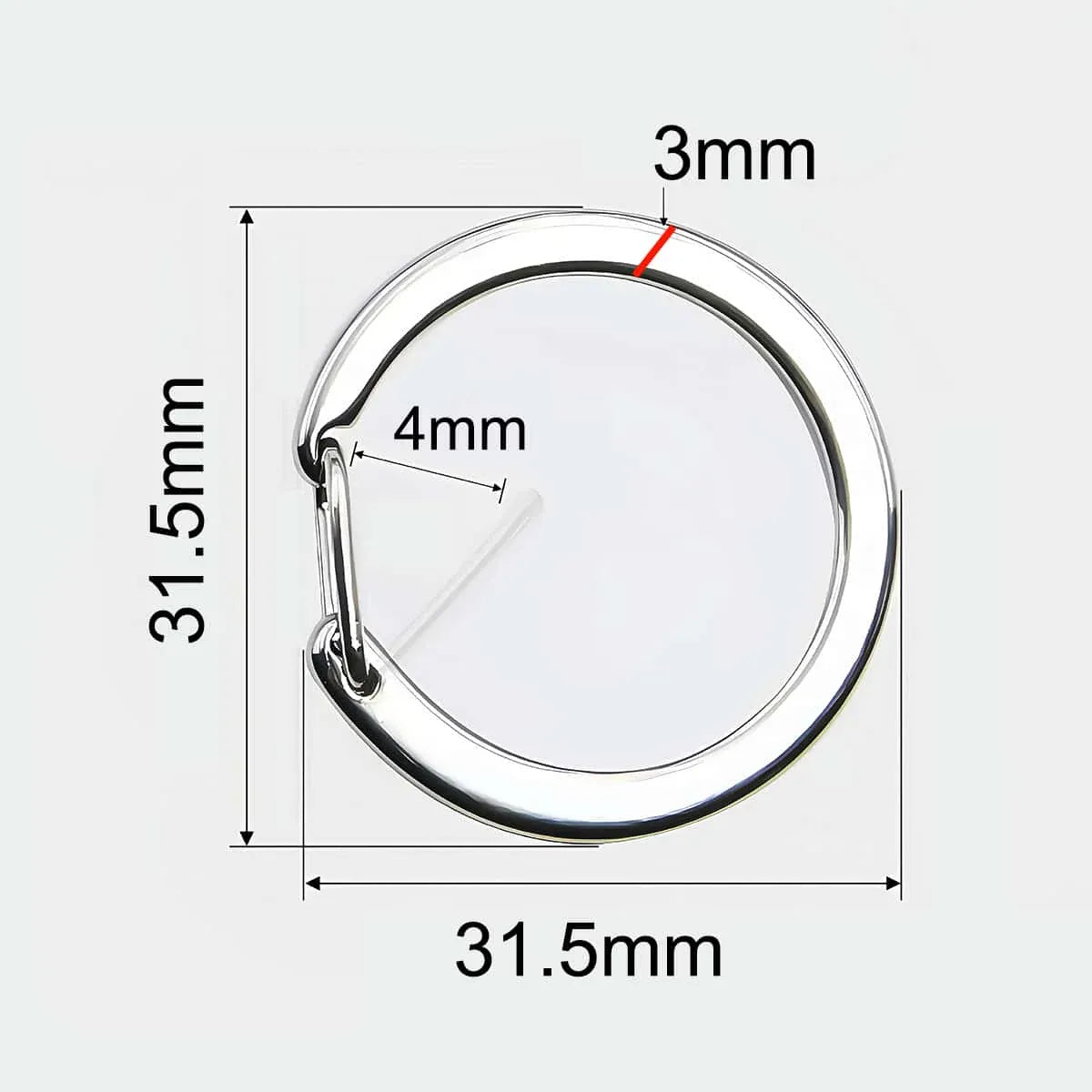 Porte-clés | Anneau ouvert à ressort | Sivalc 31mm / 5 PCS