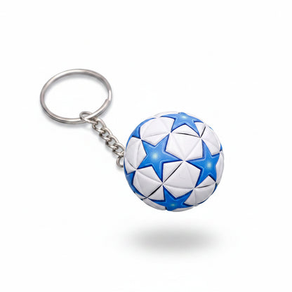 Porte-clÃ©s | Ballon de football Ligue des champions UEFA - Finale étoilée (blanc & bleu) | Sivalc