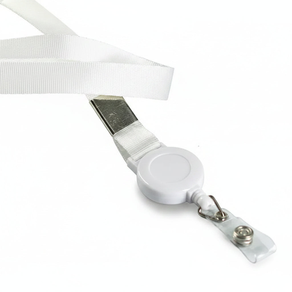 Porte-clés | Bobine rétractable & lanière | Sivalc white