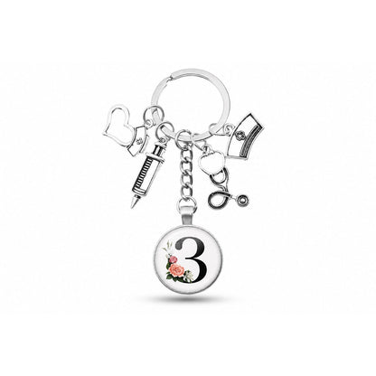 Porte-clés Cabochon Infirmière Initiale | Sivalc C