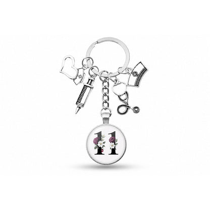 Porte-clés Cabochon Infirmière Initiale | Sivalc K