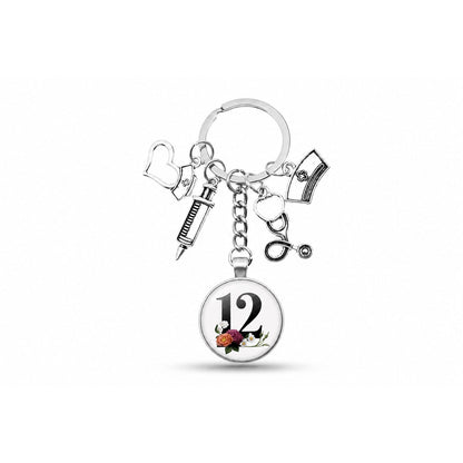 Porte-clés Cabochon Infirmière Initiale | Sivalc L
