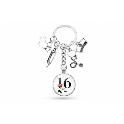 Porte-clés Cabochon Infirmière Initiale | Sivalc P