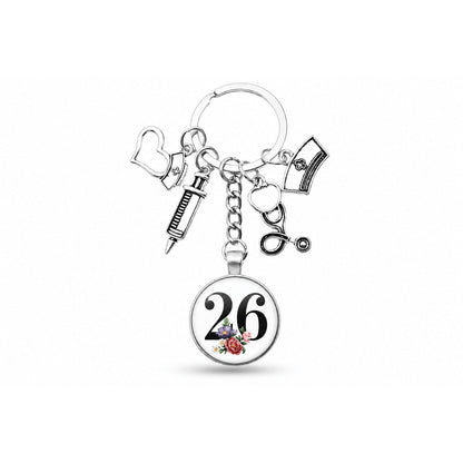 Porte-clés Cabochon Infirmière Initiale | Sivalc Z
