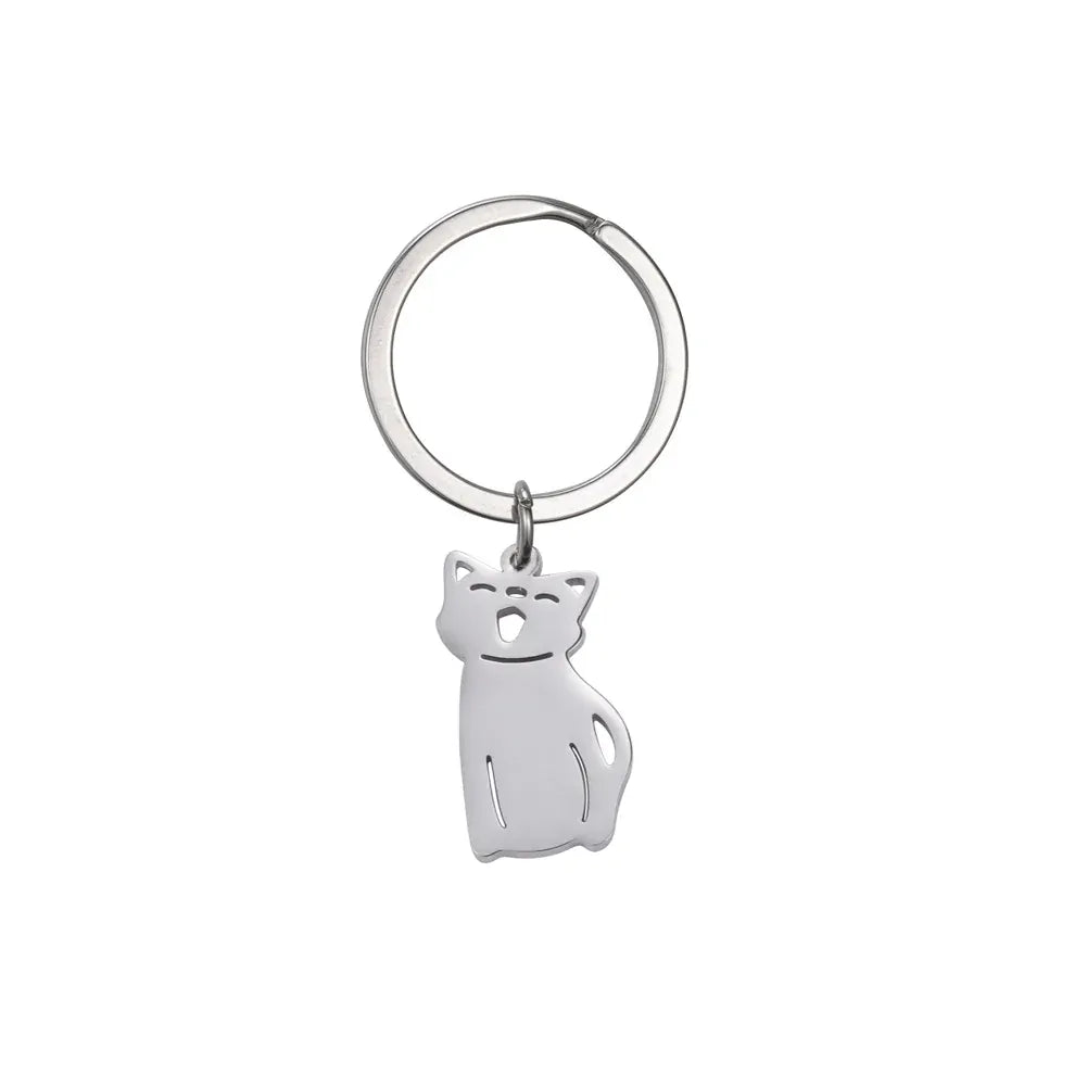 Porte-clés | Famille | Sivalc 1 cat / Silver Color / No Engrave Name|CHINA