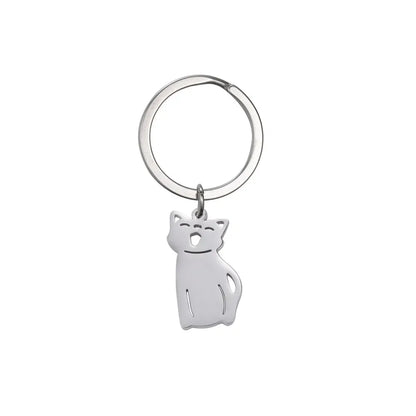 Porte-clés | Famille | Sivalc 1 cat / Silver Color / No Engrave Name|CHINA