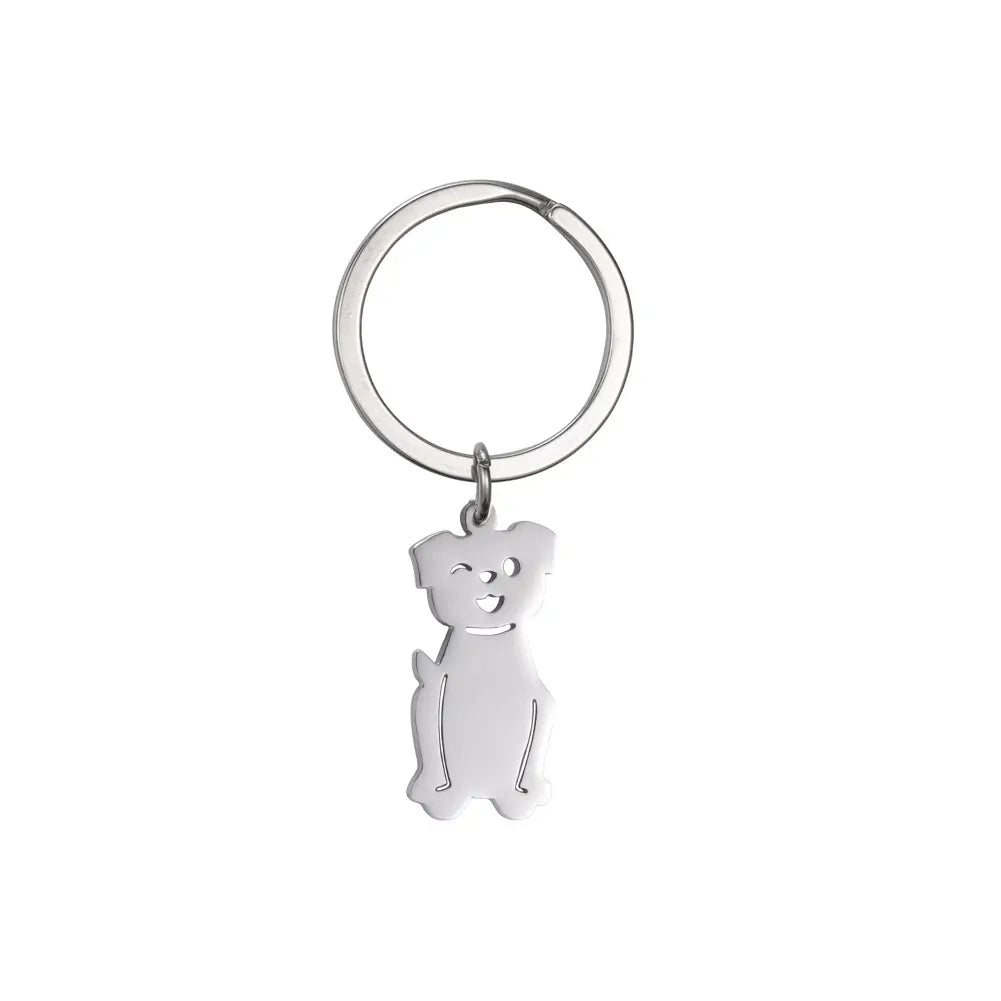 Porte-clés | Famille | Sivalc 1 dog / Silver Color / No Engrave Name|CHINA
