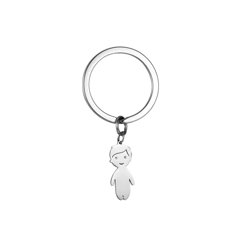 Porte-clés | Famille | Sivalc boy / Silver Color / No Engrave Name|CHINA
