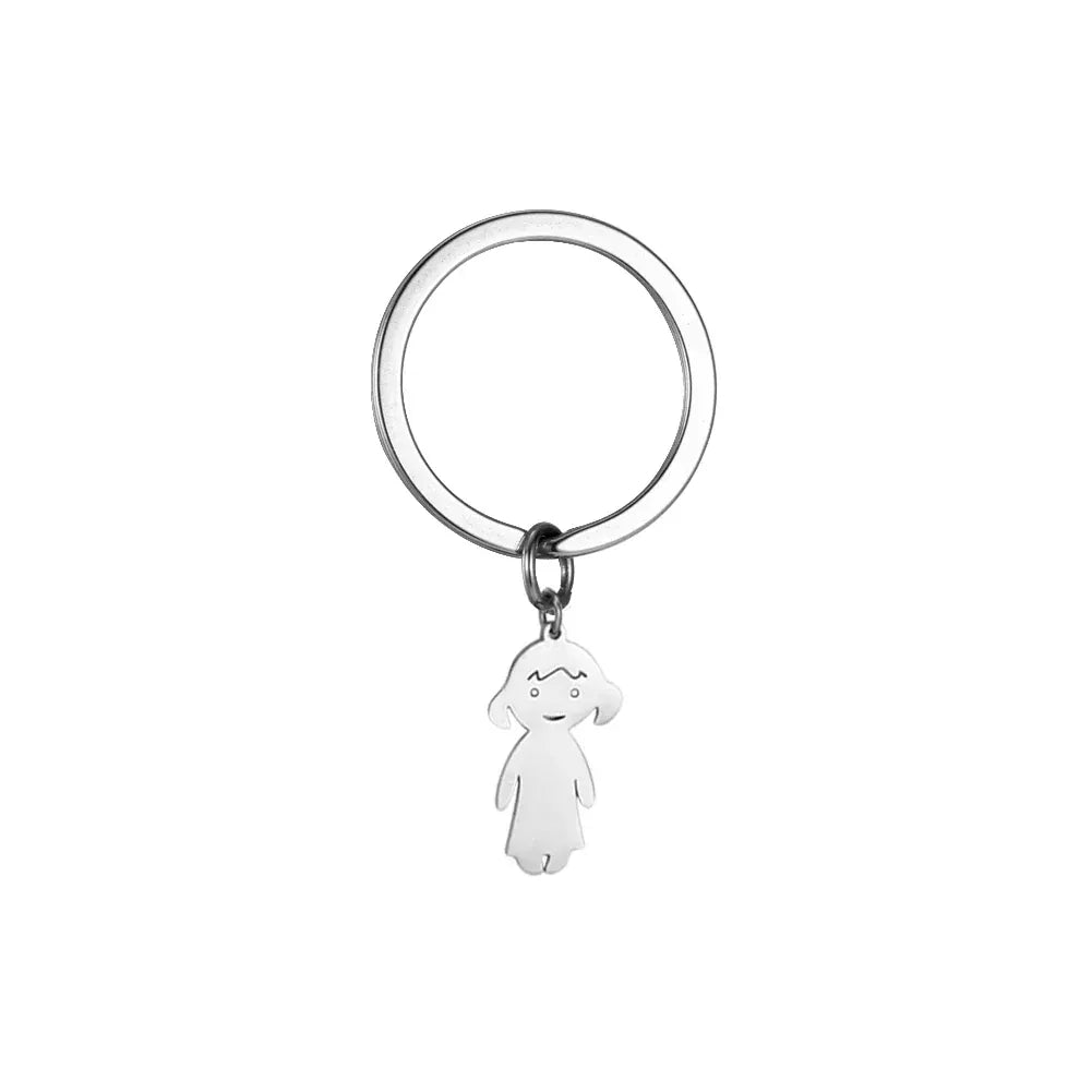 Porte-clés | Famille | Sivalc girl / Silver Color / No Engrave Name|CHINA