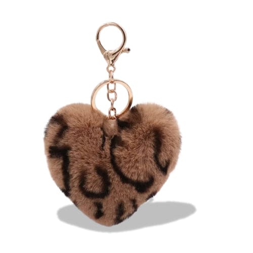 Porte-clés | Peluche cœur léopard | Sivalc 1