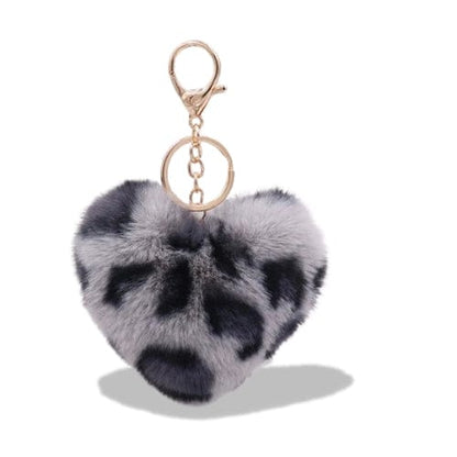 Porte-clés | Peluche cœur léopard | Sivalc 3