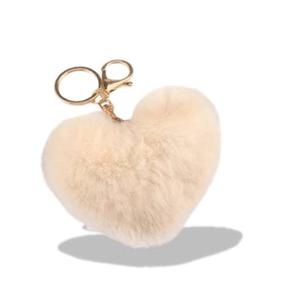 Porte-clés | Peluche cœur | Sivalc Beige