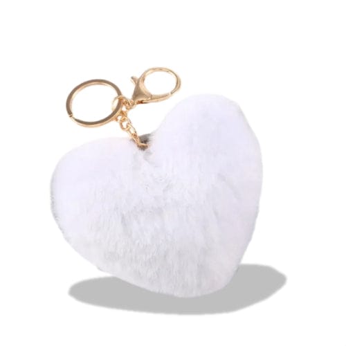 Porte-clés | Peluche cœur | Sivalc Blanc
