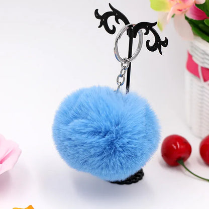 Porte-clés | Peluche pompon | Sivalc Bleu