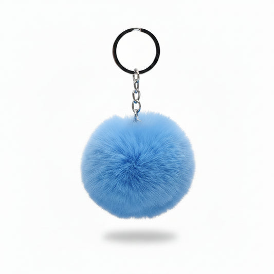 Porte-clés | Peluche pompon | Sivalc Bleu
