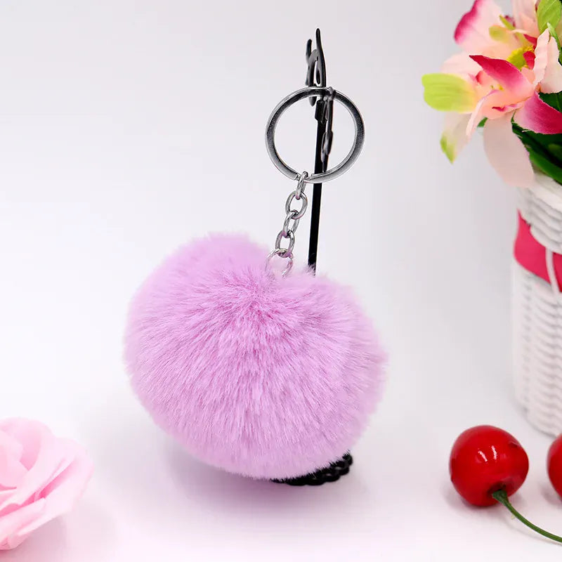 Porte-clés | Peluche pompon | Sivalc Violet
