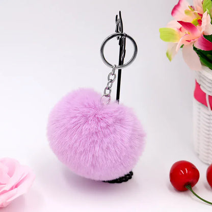 Porte-clés | Peluche pompon | Sivalc Violet