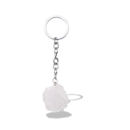 Porte-clés | Pierre naturelle brute Cristal blanc | Sivalc