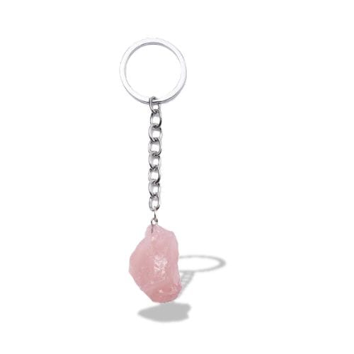 Porte-clés | Pierre naturelle brute Quartz rose | Sivalc