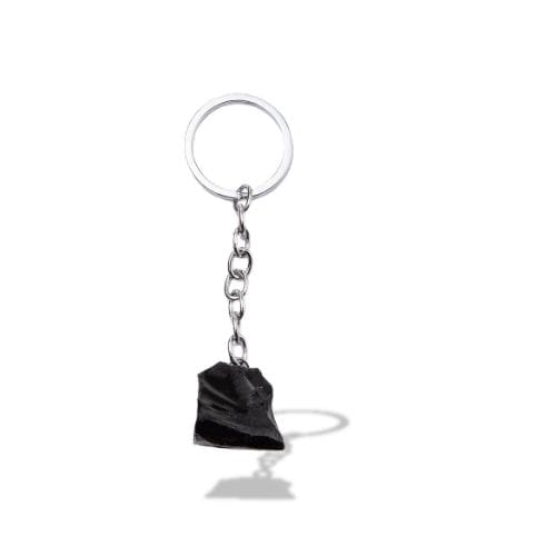 Porte-clés | Pierre naturelle brute Verre noir | Sivalc