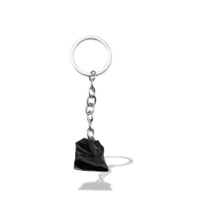 Porte-clés | Pierre naturelle brute Verre noir | Sivalc