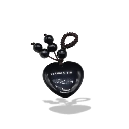 Porte-clés | Pierre naturelle cœur petite Agate noire | Sivalc