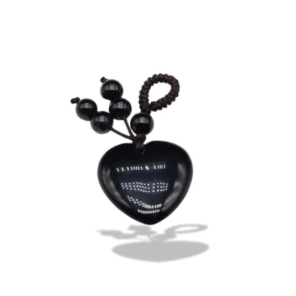 Porte-clés | Pierre naturelle cœur petite Agate noire | Sivalc