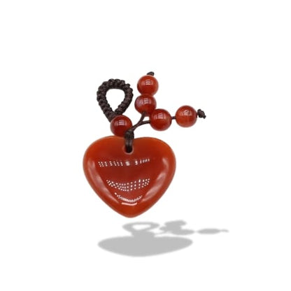 Porte-clés | Pierre naturelle cœur petite Agate rouge | Sivalc