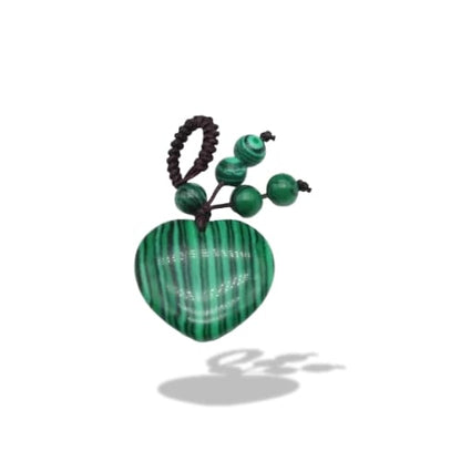 Porte-clés | Pierre naturelle cœur petite Malachite | Sivalc
