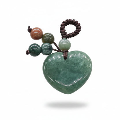 Porte-clés | Pierre précieuse cœur Agate d'Inde | Sivalc