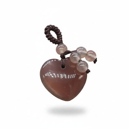 Porte-clés | Pierre précieuse cœur Agate grise | Sivalc