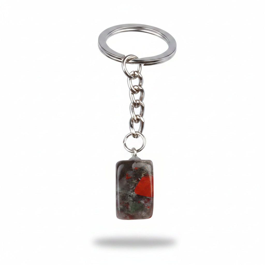 Porte-clés | Pierre précieuse taillée | Sivalc African blood stone