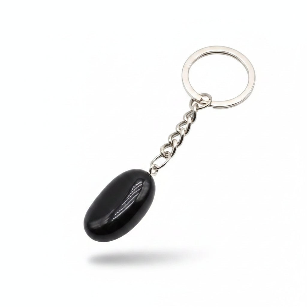 Porte-clés | Pierre précieuse taillée | Sivalc Black Agate / 15x30-20x40mm