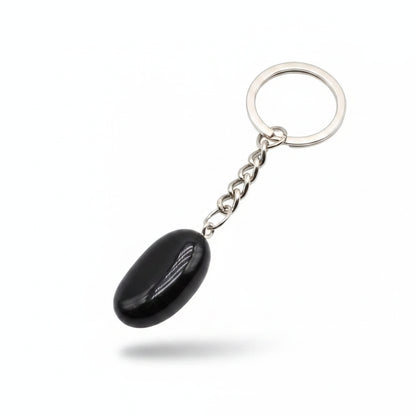 Porte-clés | Pierre précieuse taillée | Sivalc Black Agate / 15x30-20x40mm