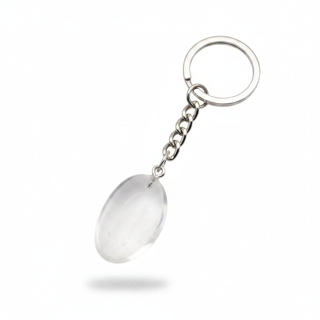Porte-clés | Pierre précieuse taillée | Sivalc Clear Quartz / 15x30-20x40mm