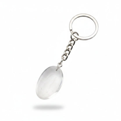 Porte-clés | Pierre précieuse taillée | Sivalc Clear Quartz / 15x30-20x40mm