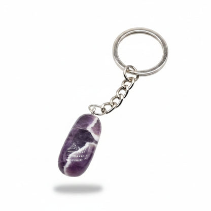 Porte-clés | Pierre précieuse taillée | Sivalc Deep Amethyst / 15x30-20x40mm