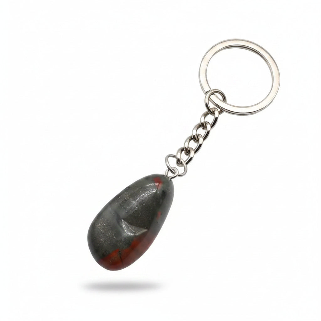 Porte-clés | Pierre précieuse taillée | Sivalc Dragon Blood Stone / 15x30-20x40mm
