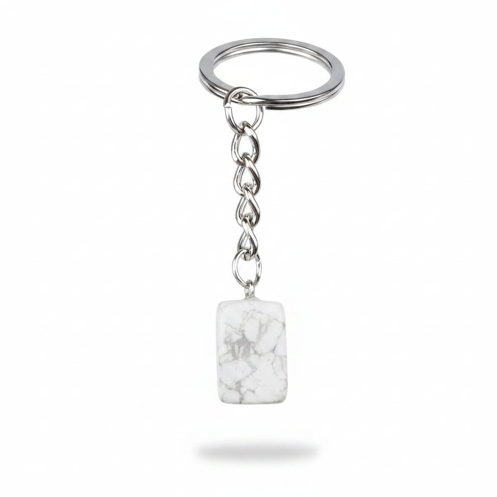 Porte-clés | Pierre précieuse taillée | Sivalc Howlite
