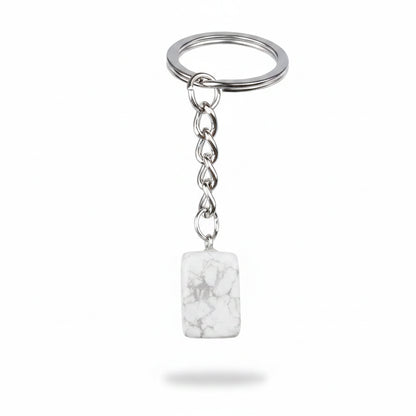 Porte-clés | Pierre précieuse taillée | Sivalc Howlite