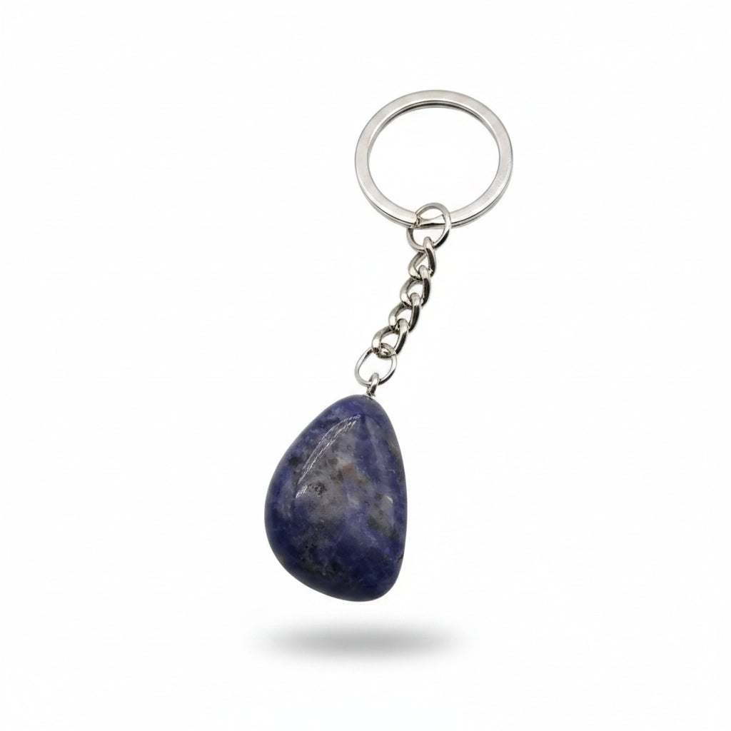 Porte-clés | Pierre précieuse taillée | Sivalc lapis lazuli / 15x30-20x40mm